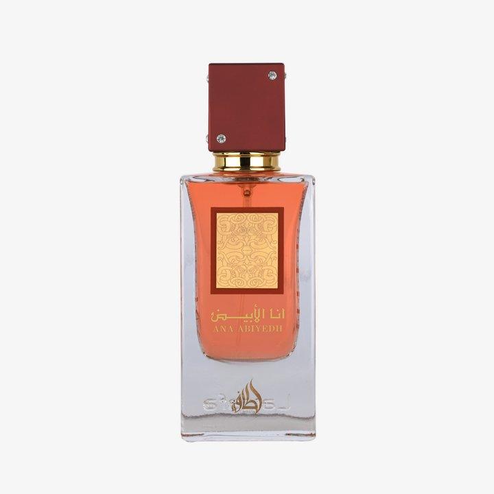 Lattafa Ana Abiyedh Scarlet Eau de Parfum Spray for Unisex 60ML - Top Notes Black Cherry and Pink Pepper - Middle Notes White Rose & Peony - Base Notes Patchouli & Crystal Caramel Sugar