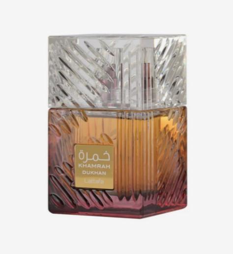 Khamrah Dukhan by Lattafa Eau de Parfum 3.4oz - Fragrance with a Sweet, Spicy Flavor and Unique Packaging Unisex