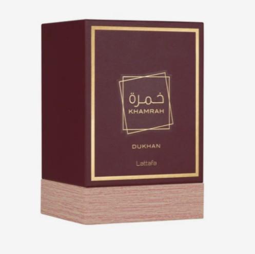 Khamrah Dukhan by Lattafa Eau de Parfum 3.4oz - Fragrance with a Sweet, Spicy Flavor and Unique Packaging Unisex