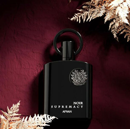 Afnan Supremacy Noir Pour Homme Eau de Parfum 3.4oz - Strong Scent with Bergamot, Oregano, Amber, Labdanum, Sandalwood, Oud, Regular Edition long lasting perfumes