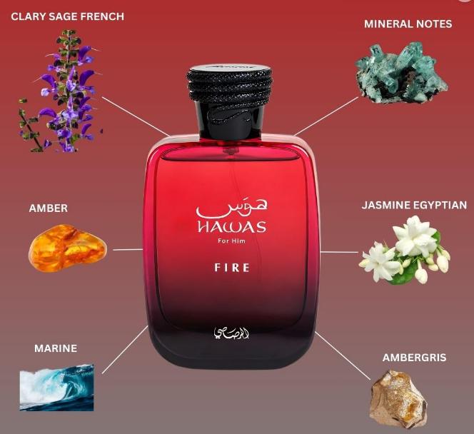Rasasi Hawas Fire Eau De Parfum 3.4oz, Long Lasting, Regular Edition