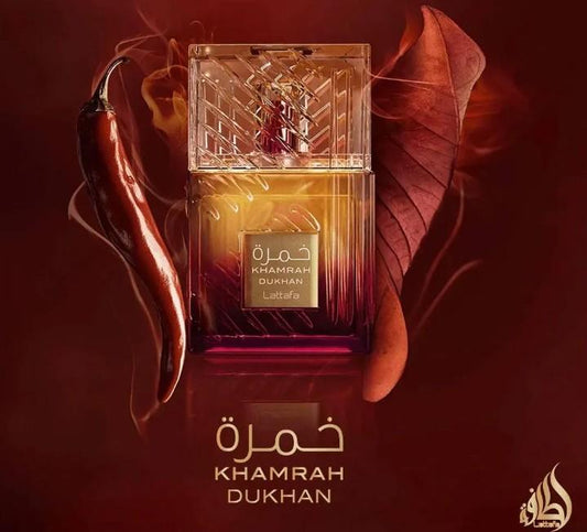 Khamrah Dukhan by Lattafa Eau de Parfum 3.4oz - Fragrance with a Sweet, Spicy Flavor and Unique Packaging Unisex