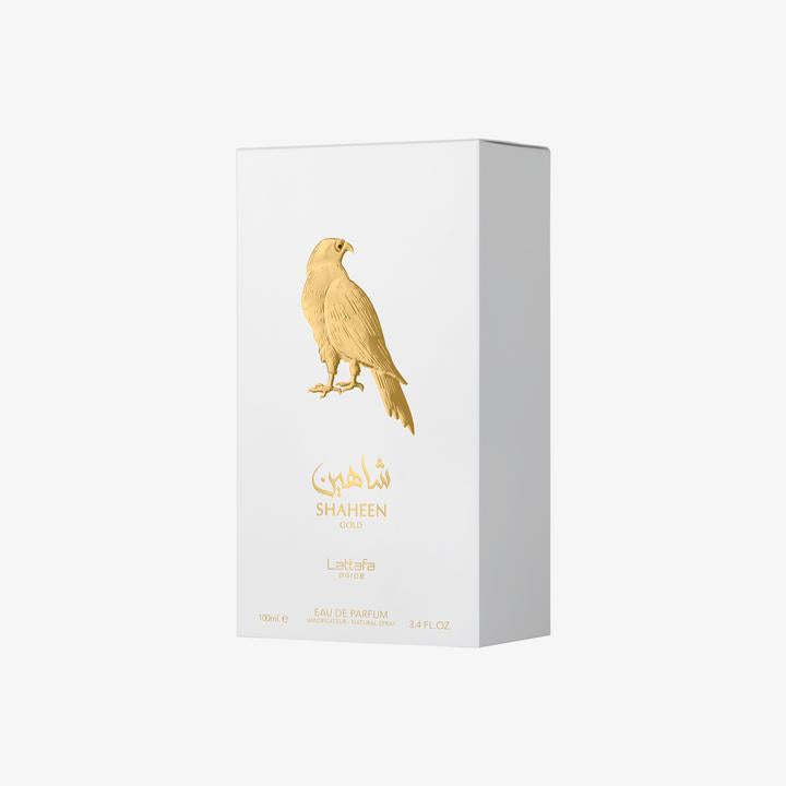 Lattafa Shaheen Gold Eau De Parfum Spray Unisex 3.40z