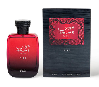Rasasi Hawas Fire Eau De Parfum 3.4oz, Long Lasting, Regular Edition