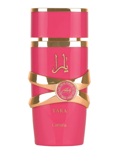 Lattafa Yara Candy Eau de Parfum for Women Sugared Candy Scent, Sophisticated Sweet Fragrance with Luscious Black Currant, Green Tangerine, Strawberry Fizz, Gardenia, Vanilla Syrup & Warm Musk, 3.4oz