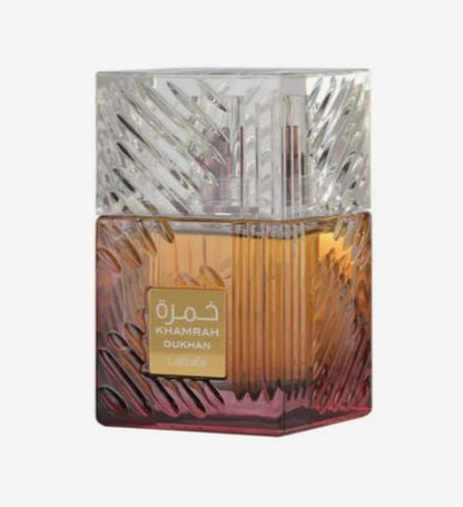 Khamrah Dukhan by Lattafa Eau de Parfum 3.4oz - Fragrance with a Sweet, Spicy Flavor and Unique Packaging Unisex