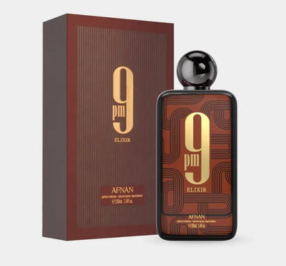 Afnan 9 PM Elixir Extrait de Parfum by Afnan - Unisex 3.4oz Perfume Bottle with Elegant Design and Rich Packaging