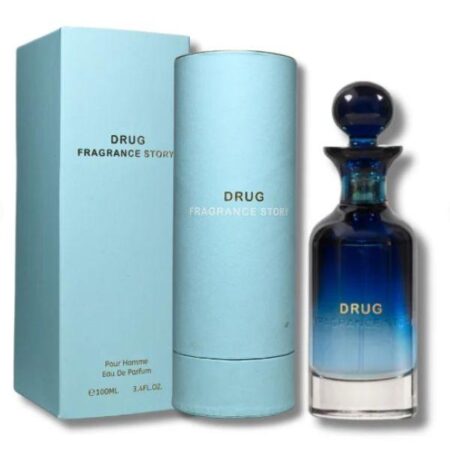 Fragrance Story Drug Pour Homme Eau de Parfum 3.4oz - Magnetic Bold Addictive Scent with Mandarin Orange & Sea Notes Top Notes