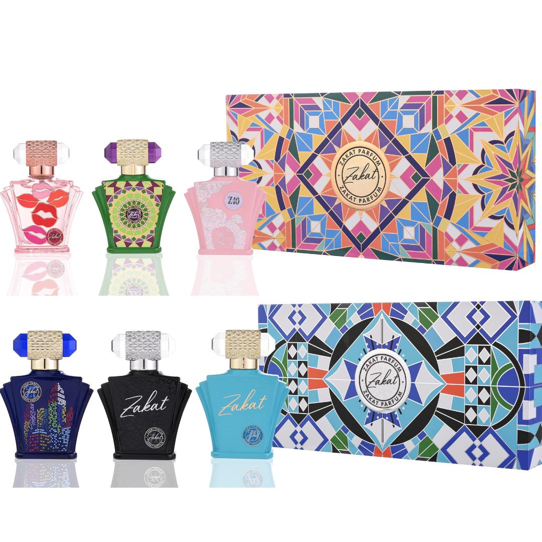 Zakat His and Hers Eau de Parfum Gift Set 6×30ml Long Lasting Perfume Bundle Couple Valentine’s Travel Size Fragrance Set