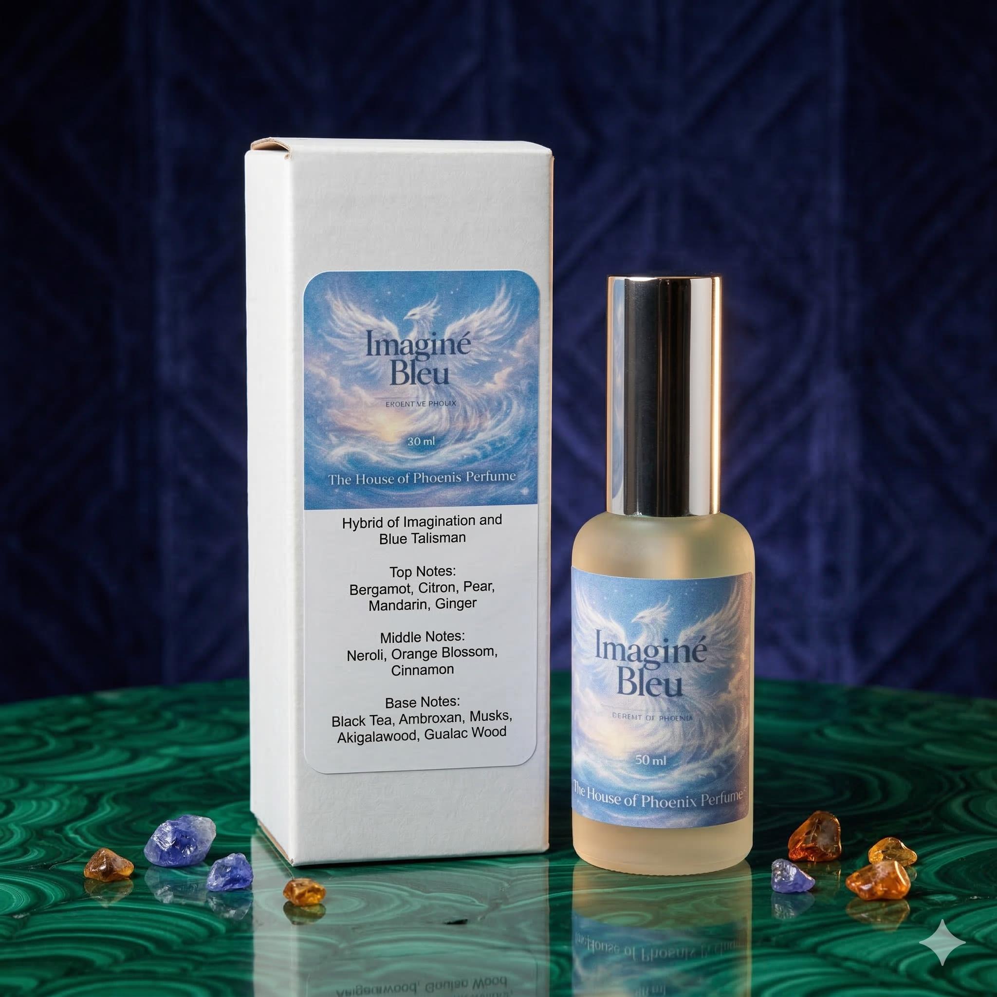 Imagine Bleu Extrait De Parfum Spray by The House of Phoenix Hybrid Inspiration of Imagination and Blue Talisman