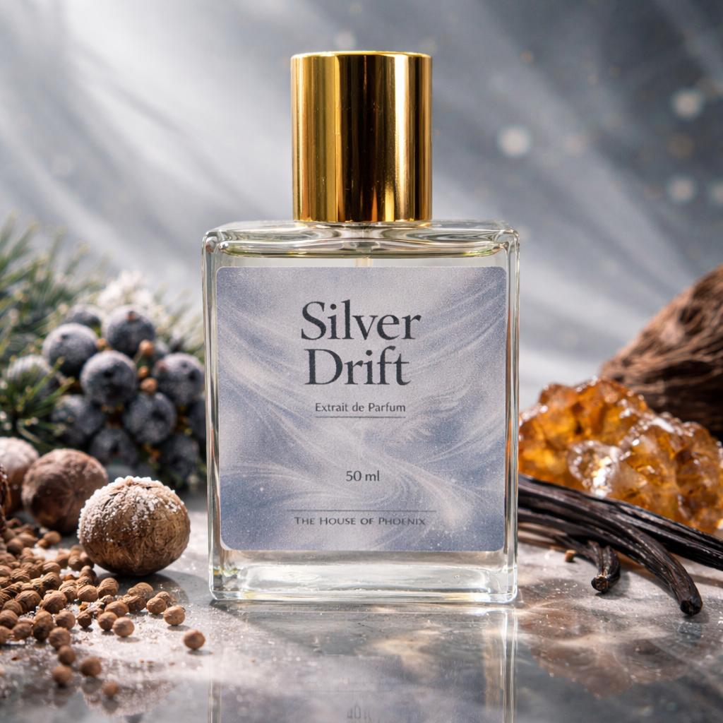 Silver Drift Extrait De Parfum Spray 50ml Unisex by The House of Phoenix Fresh Clean Woody Musk Fragrance - Image 2